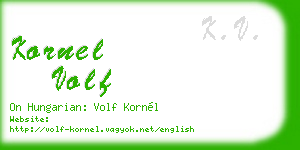 kornel volf business card